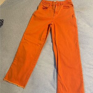 Women's High-Rise Wide Leg Jeans - Orange